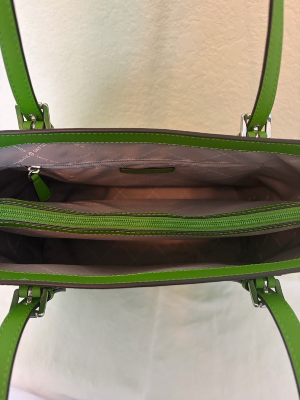 Michael Kors Green Saffiano Leather Tote - Picture 5 of 5